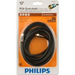 12 ft. (3.66m) RG6 quad shield coax cable image