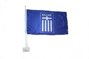 Greece Hellas Heavy Duty Car Stick Flag 12